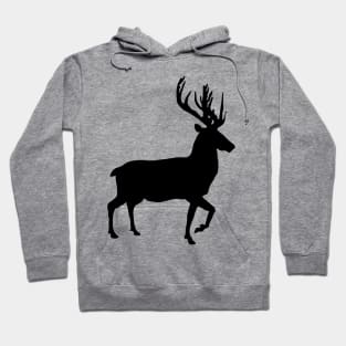 Black Coloured Scottish Stag Silhouette Hoodie